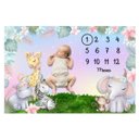 Ver imagem 2 de Lençol Painel Cenário de Foto Bebê Mêsversário Safari Menina Minha Estrelinha Lençol Cenário para Fo