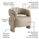 Ver imagem 4 de Poltrona Decorativa Lume Pes Madeira Courino Tcs 725 Moll