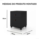 Ver imagem 5 de Kit Escritório Mesa Pé de Ferro 1,20 com Gaveteiro Berlin 4 Gavetas - Jm3 Móveis:mesa.freijó.gav.pre