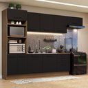 Ver imagem 1 de Armário de Cozinha Completa 330cm Rustic Preto Agata Madesa 01