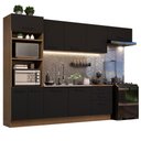 Ver imagem 3 de Armário de Cozinha Completa 330cm Rustic Preto Agata Madesa 01