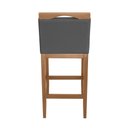 Ver imagem 4 de Banqueta Alta Lyara em Madeira Maciça com Encosto estofada Suede Cinza Marinho Móveis Banqueta Lyara