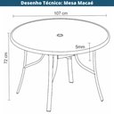 Ver imagem 2 de Mesa Área Externa Redonda Macaé Rivatti Aluminio Preto 107 Cm (larg) Tampo Vidro Temperado Jateado