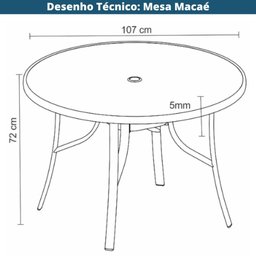 Mesa Área Externa Redonda Macaé Rivatti Aluminio Preto 107 Cm (larg) Tampo Vidro Temperado Jateado - 2