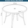 Mesa Área Externa Redonda Macaé Rivatti Aluminio Preto 107 Cm (larg) Tampo Vidro Temperado Jateado - 2