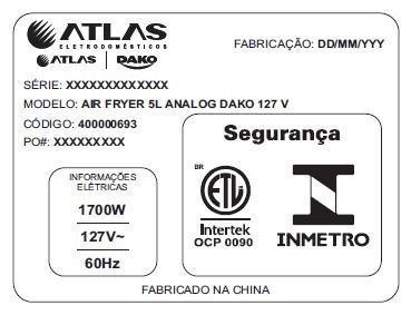Air Fryer Dako 5 Litros com Painel Analógico 127v - 11