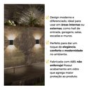 Ver imagem 2 de Kit 15 Arandela 2 Fachos Uso Externo Interno Led 4w - Preto - Bco Quente - 110v/220v