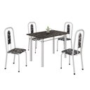 Ver imagem 2 de Conjunto de Mesa com 4 Cadeiras Lívia Branco/Preto