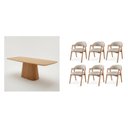 Ver imagem 2 de Conjunto Mesa de Jantar Orgânica 180cm com 6 Cadeiras Estofadas Gaia Yescasa
