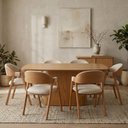 Ver imagem 1 de Conjunto Mesa de Jantar Orgânica 180cm com 6 Cadeiras Estofadas Gaia Yescasa