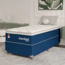 Ver imagem 1 de Cama Box Solteiro + Colchão Comfort Class Pillow Top 88x188 Azul/suede Azul