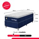 Ver imagem 4 de Cama Box Solteiro + Colchão Comfort Class Pillow Top 88x188 Azul/suede Azul