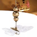 Ver imagem 2 de Pendente Borboleta Lite Dourado Polido Led 7w Bivolt 3 Cores 3000k 4000k 6500k Metal e Acrílico Inte