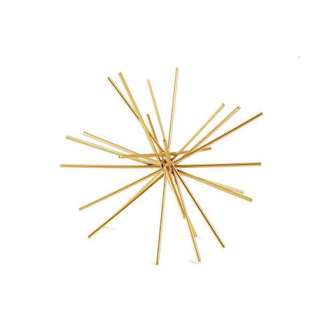 Ouriço Contemporâneo Decorativo em Metal Dourado Mart P:dourado