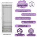 Ver imagem 3 de Guarda-roupa Infantil 62cm 2 Portas com Vidro e 2 Gavetas Brisa Multimóveis Mp4424 Branco