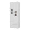 Ver imagem 2 de Guarda-roupa Infantil 62cm 2 Portas com Vidro e 2 Gavetas Brisa Multimóveis Mp4424 Branco