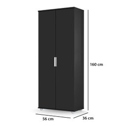Armário Multiuso Organizador Sapateira com 2 Portas - Preto - Lh Móveis - 3