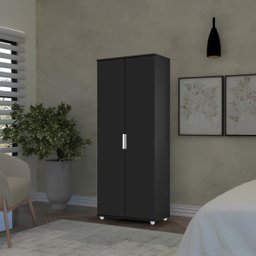 Armário Multiuso Organizador Sapateira com 2 Portas - Preto - Lh Móveis - 2