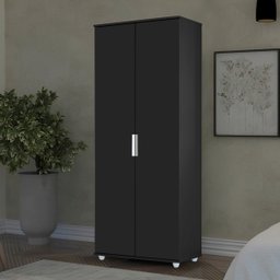 Armário Multiuso Organizador Sapateira com 2 Portas - Preto - Lh Móveis - 6