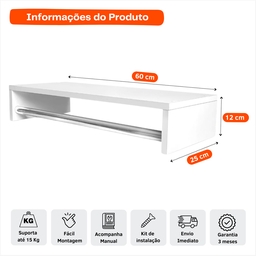 Kit 4 Cabideiros Arara Suspenso para Lavandeira Quarto Closet Branco - 2