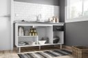 Ver imagem 2 de Balcão de Cozinha Gabriela 150cm Branco/Preto S/Tampo - AJL Móveis