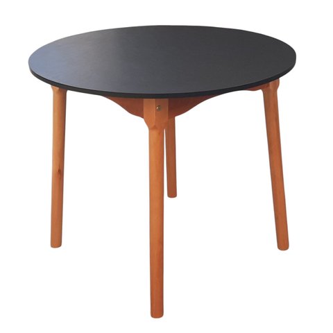Mesa de Jantar Colonial Brisa Rústica 90cm Redonda em Madeira e Tampo em Mdf com Revestimento Bp:mel