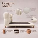 Ver imagem 3 de Cama Box Base Casal com Cabeceira Mochi 138x188 Estofada Orgânica Japonesa Bouclê Creme - Desk Desig