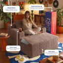 Ver imagem 2 de Sofá Poltrona Hydi Xpand Tech Tecido Velourê Marrom Cama Inbox