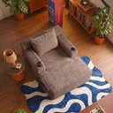 Ver imagem 5 de Sofá Poltrona Hydi Xpand Tech Tecido Velourê Marrom Cama Inbox