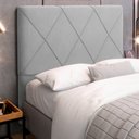 Ver imagem 2 de Cabeceira Cama Box Casal Queen Size Mel 160cm com Frame Veludo Cinza Claro - Desk Design