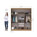 Ver imagem 4 de Guarda Roupa Casal 6 Portas 2 Gavetas Lyon Yescasa Bege/Cinamomo/Off White