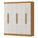 Ver imagem 3 de Guarda Roupa Casal 6 Portas 2 Gavetas Lyon Yescasa Bege/Cinamomo/Off White
