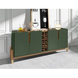 Aparador Buffet Lizz com Adega 190cm Verde Oliva Marrom - 1