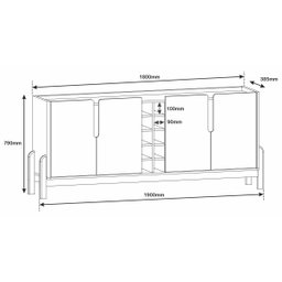 Aparador Buffet Lizz com Adega 190cm Verde Oliva Marrom - 4