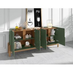 Aparador Buffet Lizz com Adega 190cm Verde Oliva Marrom - 2