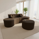 Ver imagem 2 de Sofá Modular Orgânico Monterrey 260cm + Puff Bouclé Marrom