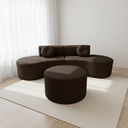Ver imagem 1 de Sofá Modular Orgânico Monterrey 260cm + Puff Bouclé Marrom