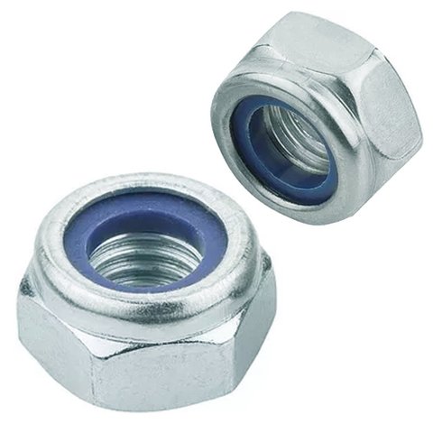 Porca Nylon Auto Travante M10 Mb-1,25 Din 985 Zinco - 1000un