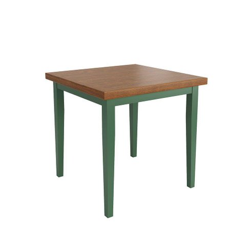 Mesa Colors em Madeira Maciça Quadrada 4 Lugares - 80 X 80cm Verde