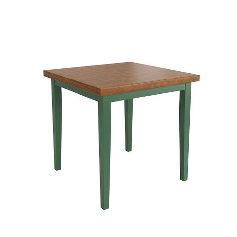 Mesa Colors em Madeira Maciça Quadrada 4 Lugares - 80 X 80cm Verde
