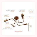 Ver imagem 4 de Luminária Aludra Lustre Elegance Alumínio Sala 4 Lâmpadas:rosé