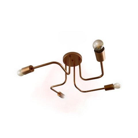 Luminária Aludra Lustre Elegance Alumínio Sala 4 Lâmpadas:rosé