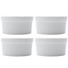 Kit 4 Ramequins Porcelana 240ml Branco Canelado Mesa Posta Classic Lyor - 1