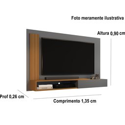 Painel de Tv Smart Sala Quarto até 50 Polegadas Monaco - Cores - Comprar Moveis em Casa: Onix / Natu - 3