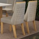Ver imagem 5 de Kit de 6 Cadeiras para Sala de Jantar Luna Bege/Cinamomo/Veludo