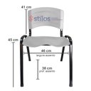 Ver imagem 4 de kit 10 Cadeira Empilhavel Iso Plástica Fixa Cadeiras Para Igreja Escritório Escola Branca