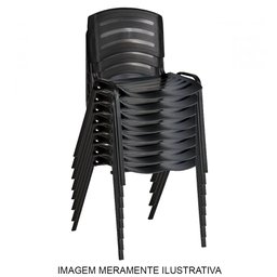 kit 10 Cadeira Empilhavel Iso Plástica Fixa Cadeiras Para Igreja Escritório Escola Branca - 5