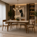 Ver imagem 2 de Mesa de Jantar Imperial 4 Lugares 120cm Moderna e Luxuosa