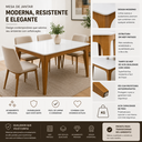 Ver imagem 4 de Mesa de Jantar Imperial 4 Lugares 120cm Moderna e Luxuosa