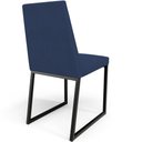 Ver mais imagens de Kit 02 Cadeira para Sala Jantar Base Aço Industrial Preto Dafne L02 Suede Azul Marinho - lyam